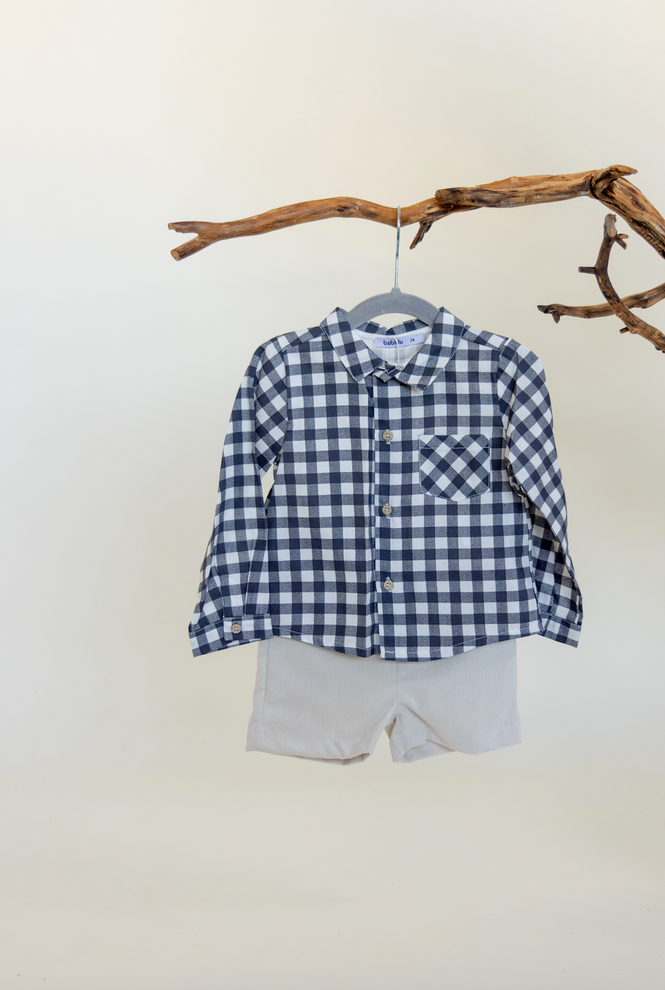 Short Pana Camisa Cuadros Pico