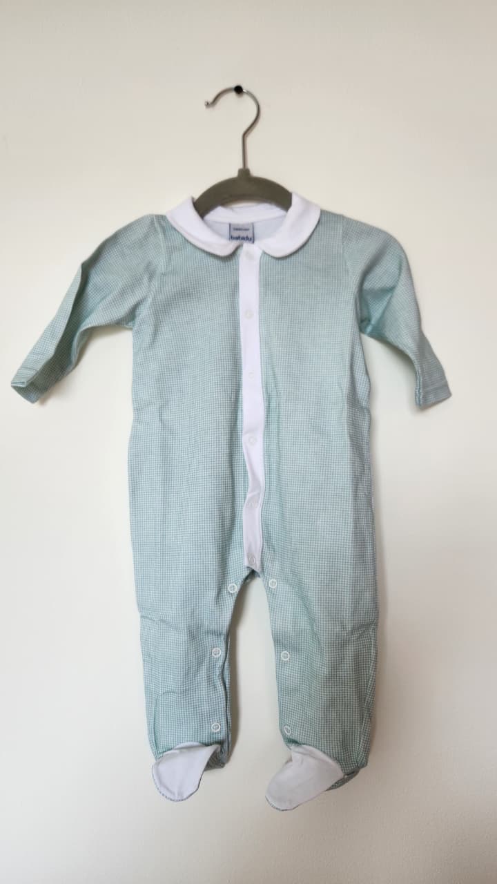 Pijama Pelele Cuadros Verdes
