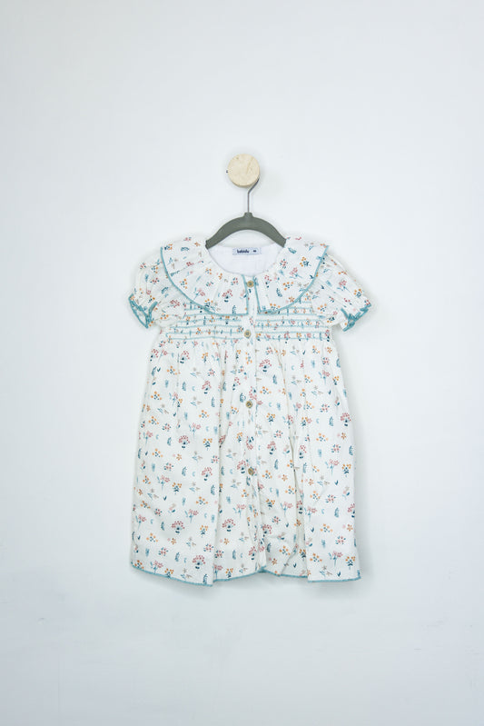 Vestido Flores Orilla Celeste
