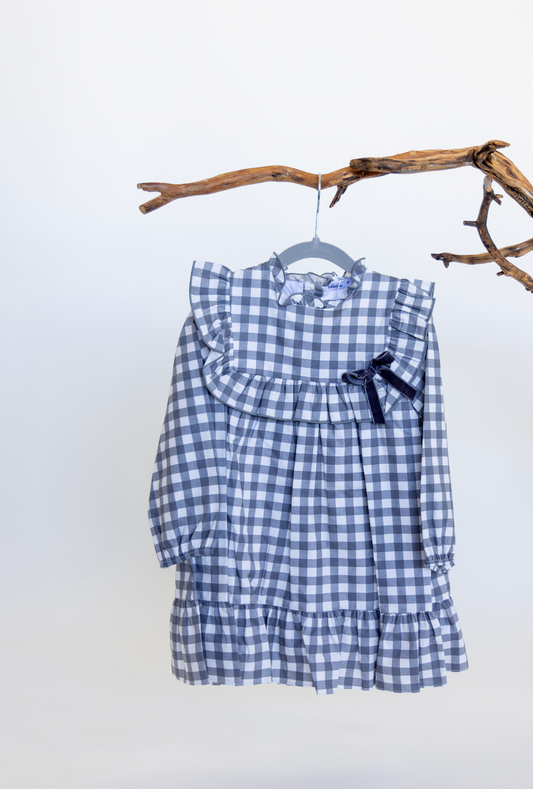 Vestido Cuadro Vichy Moño