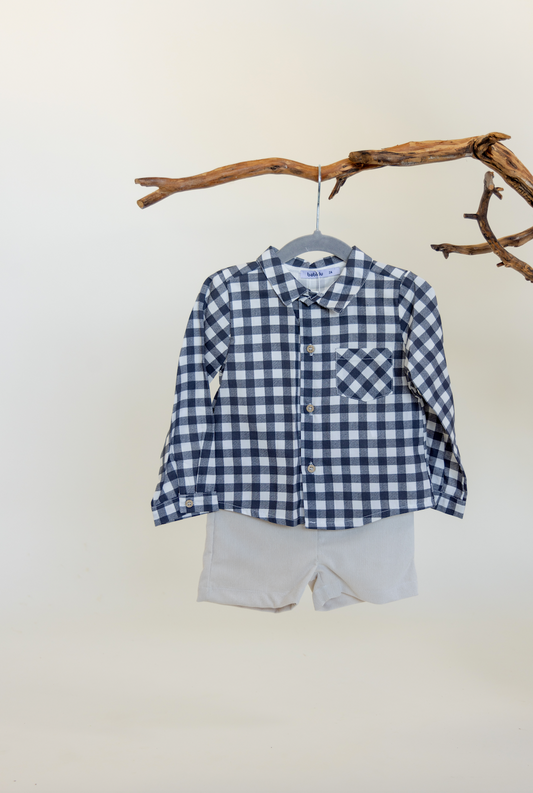 Short Pana Camisa Cuadros Pico