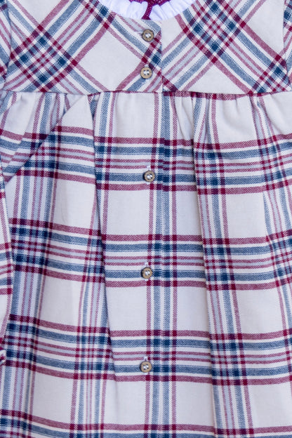 Vestido Cuadros Manga Larga
